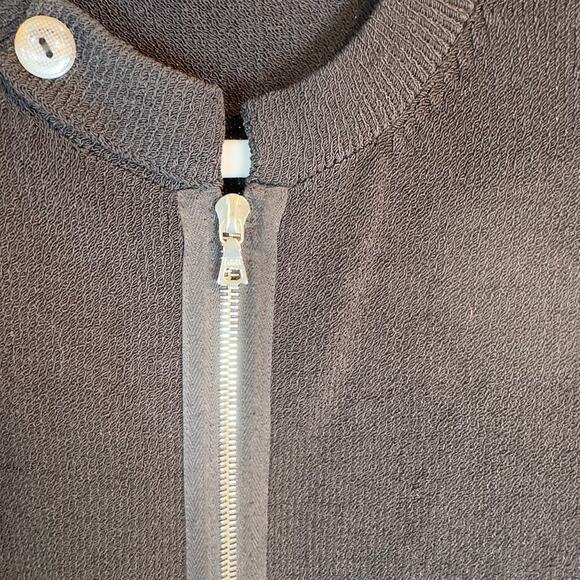Duna Handloomed Black Zip Knit Cardigan Sz 2 Y2K Minimalist Style - Picture 5 of 6